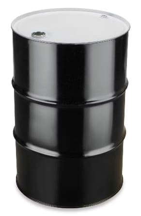Black Metal 55 Gallon Drum